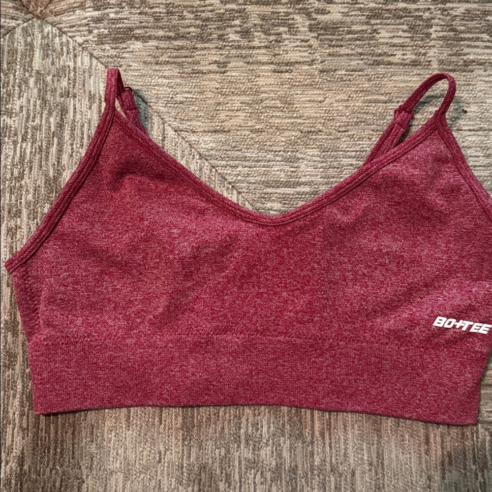 Bo+Tee red sports bra